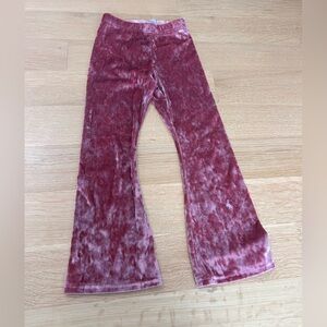 Old Navy Kids Crushed Velvet Flare Leggings in Mauve